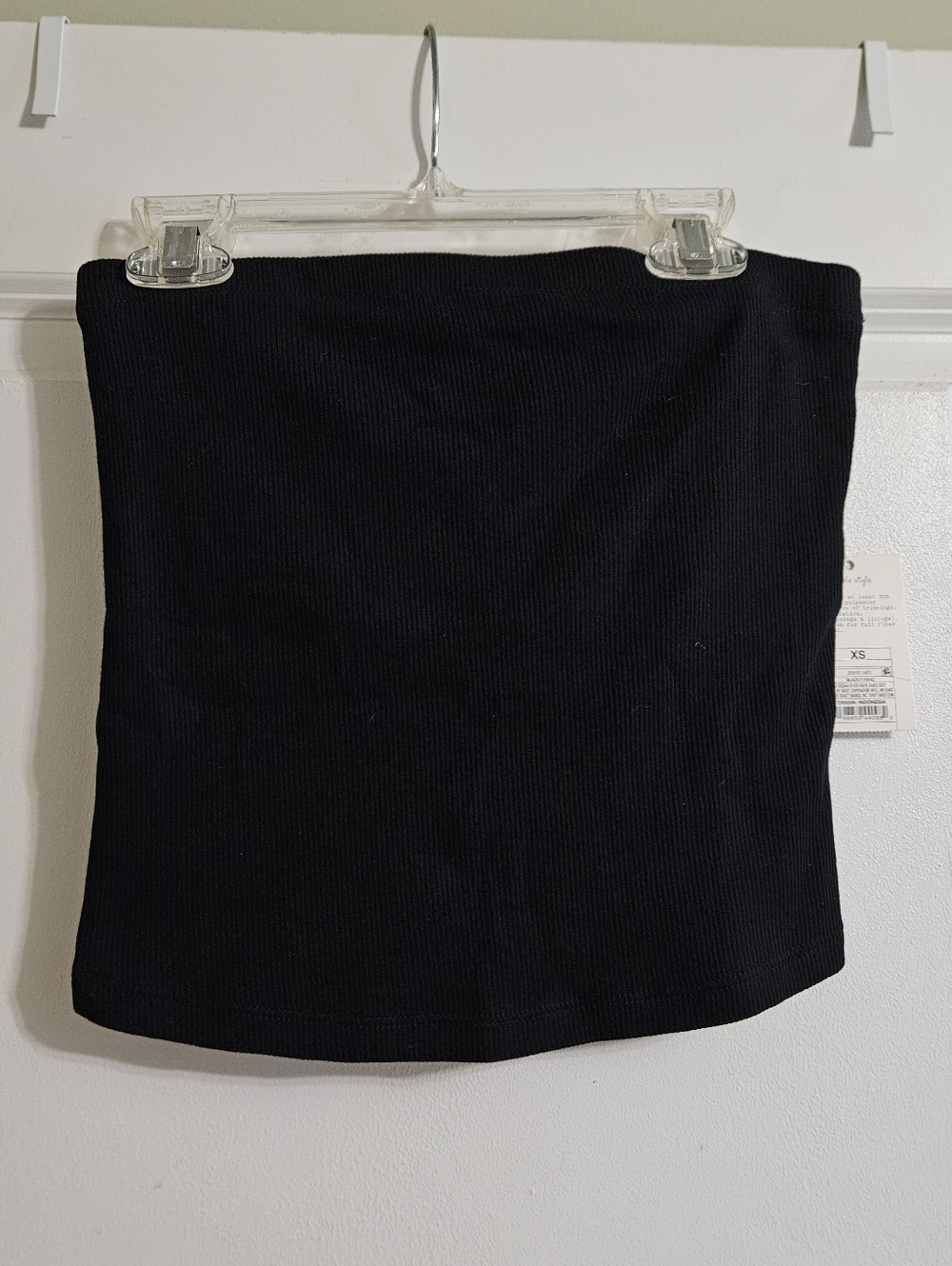 Women's Classic Black Ribbed Tube Top, NWT, XS